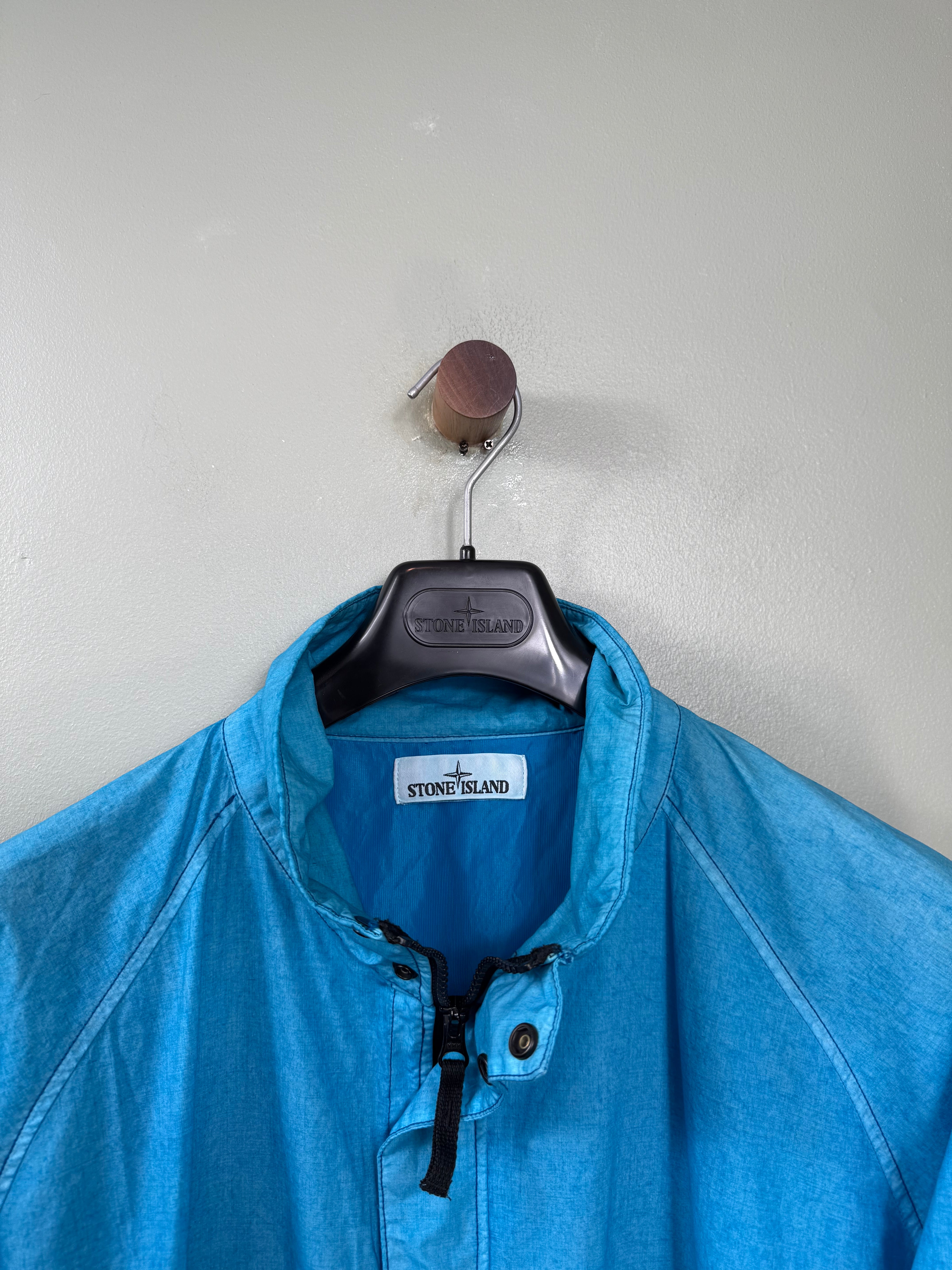 Stone Island Aqua Blue Resin Poplin Smock