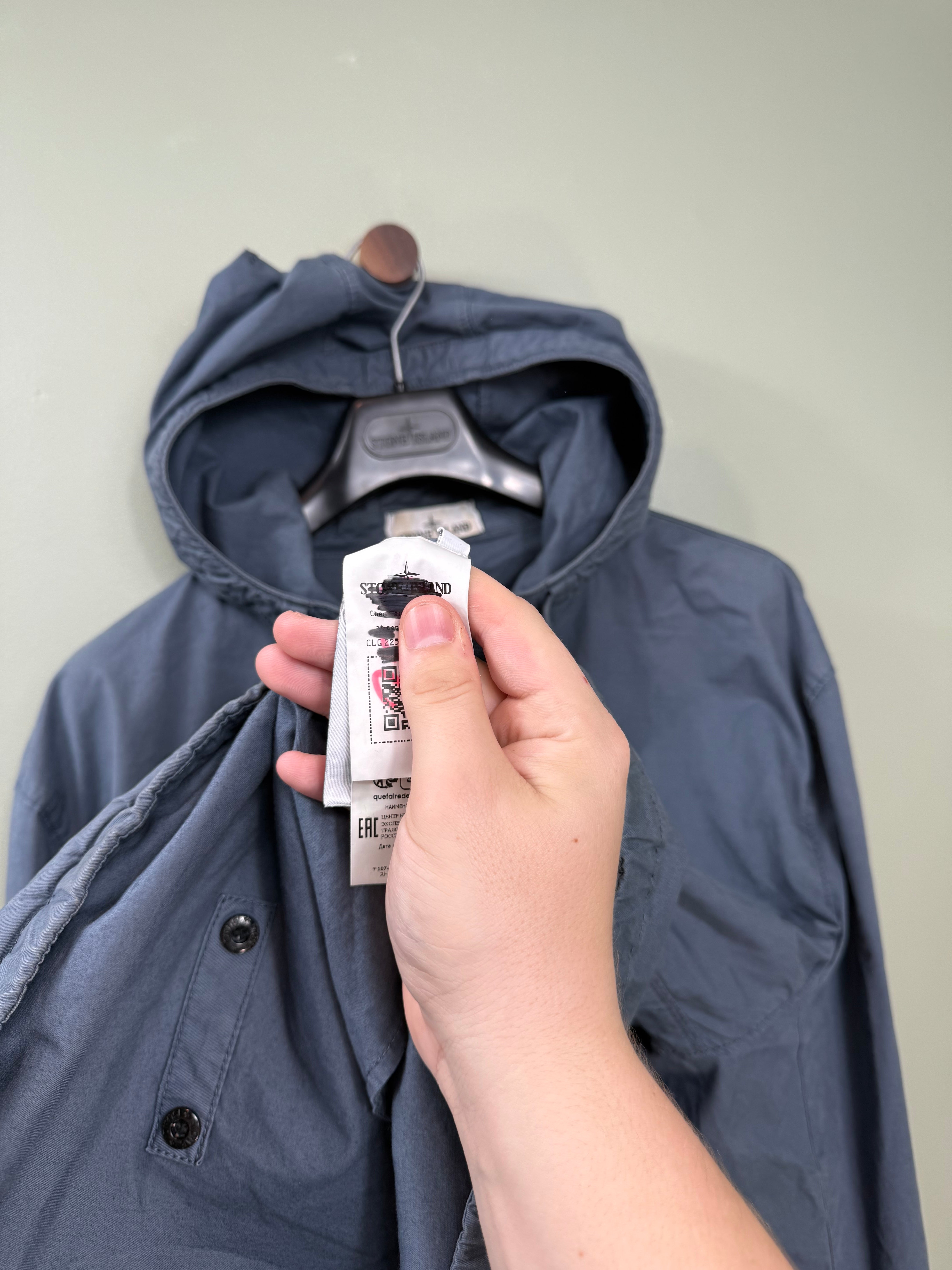 Stone Island Avio Blue Supima Cotton Twill Jacket