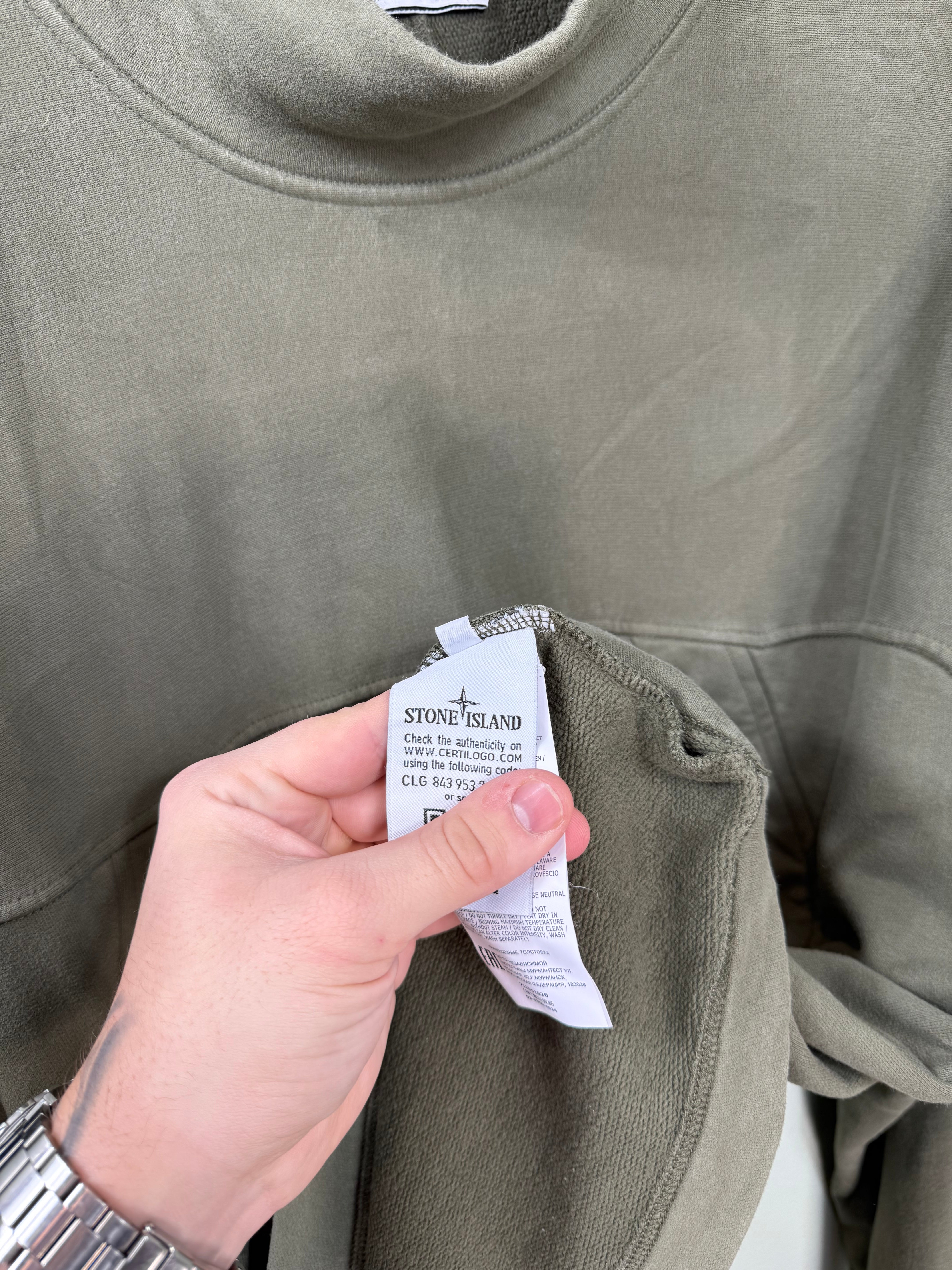 Stone Island Khaki Mock Neck Jumper