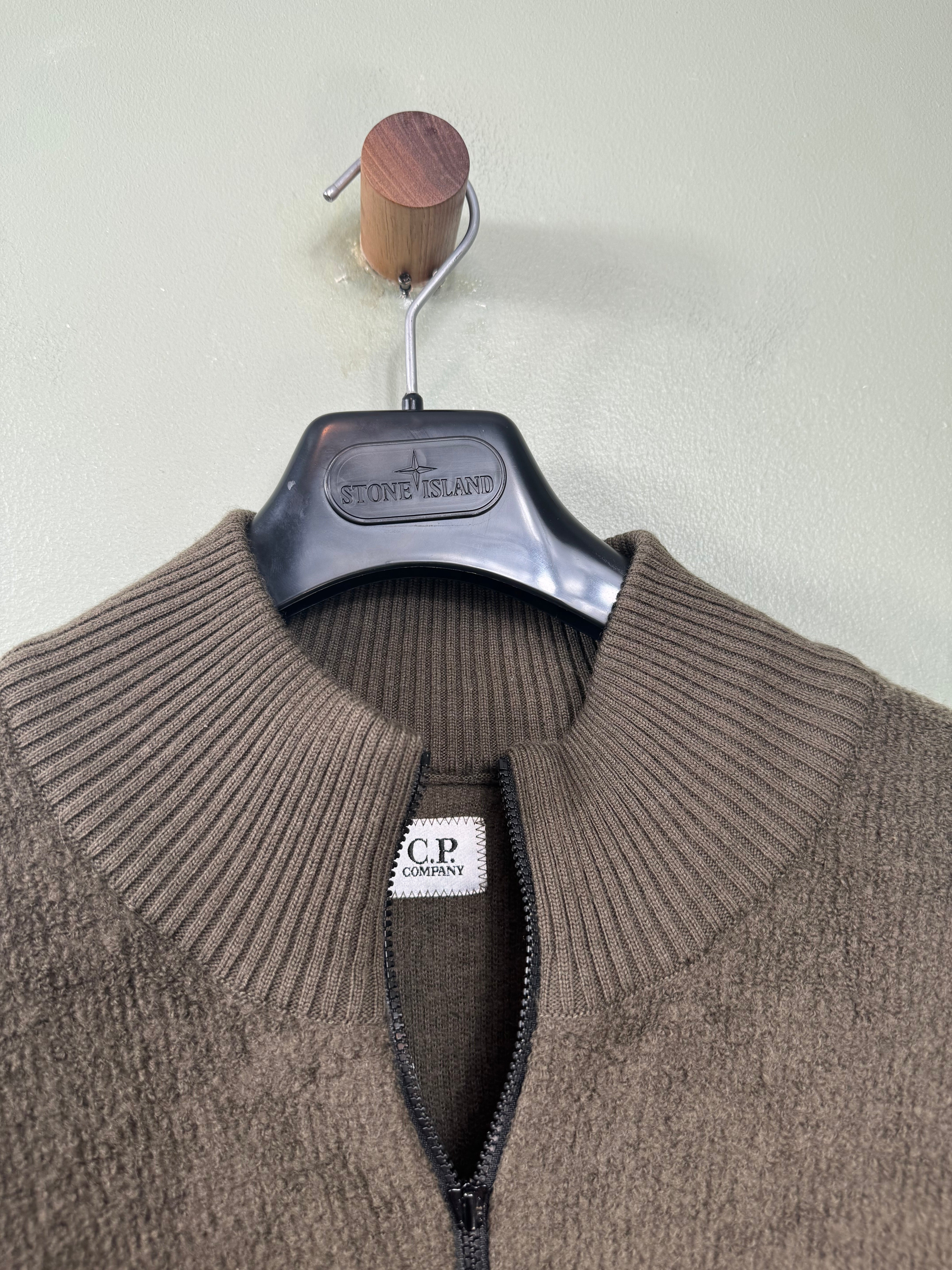 C.P. Company Khaki 1/4 Zip Knit Jumper