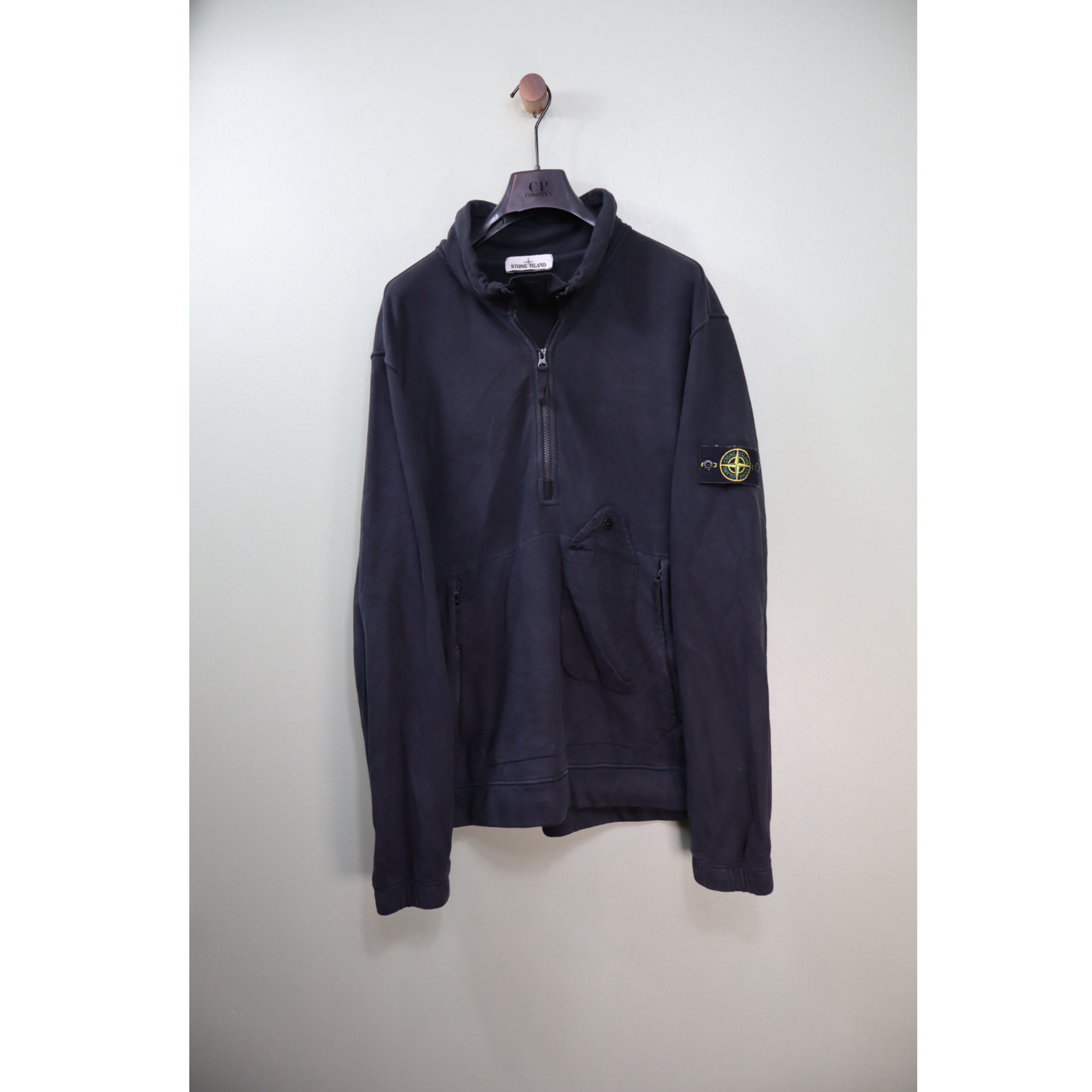 Stone Island Black 1/4 Zip Smock Jumper