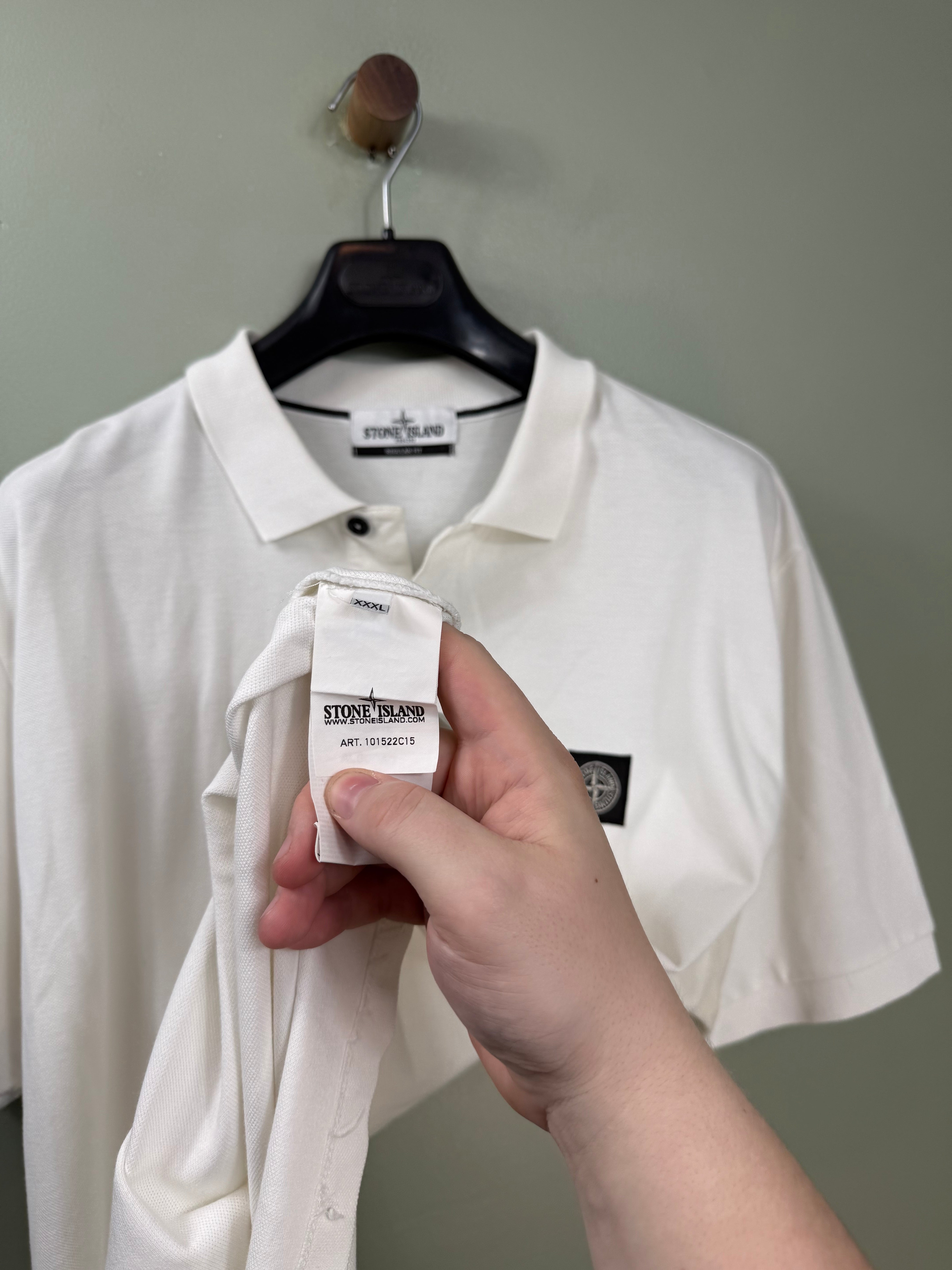 Stone Island White Regular Fit Polo