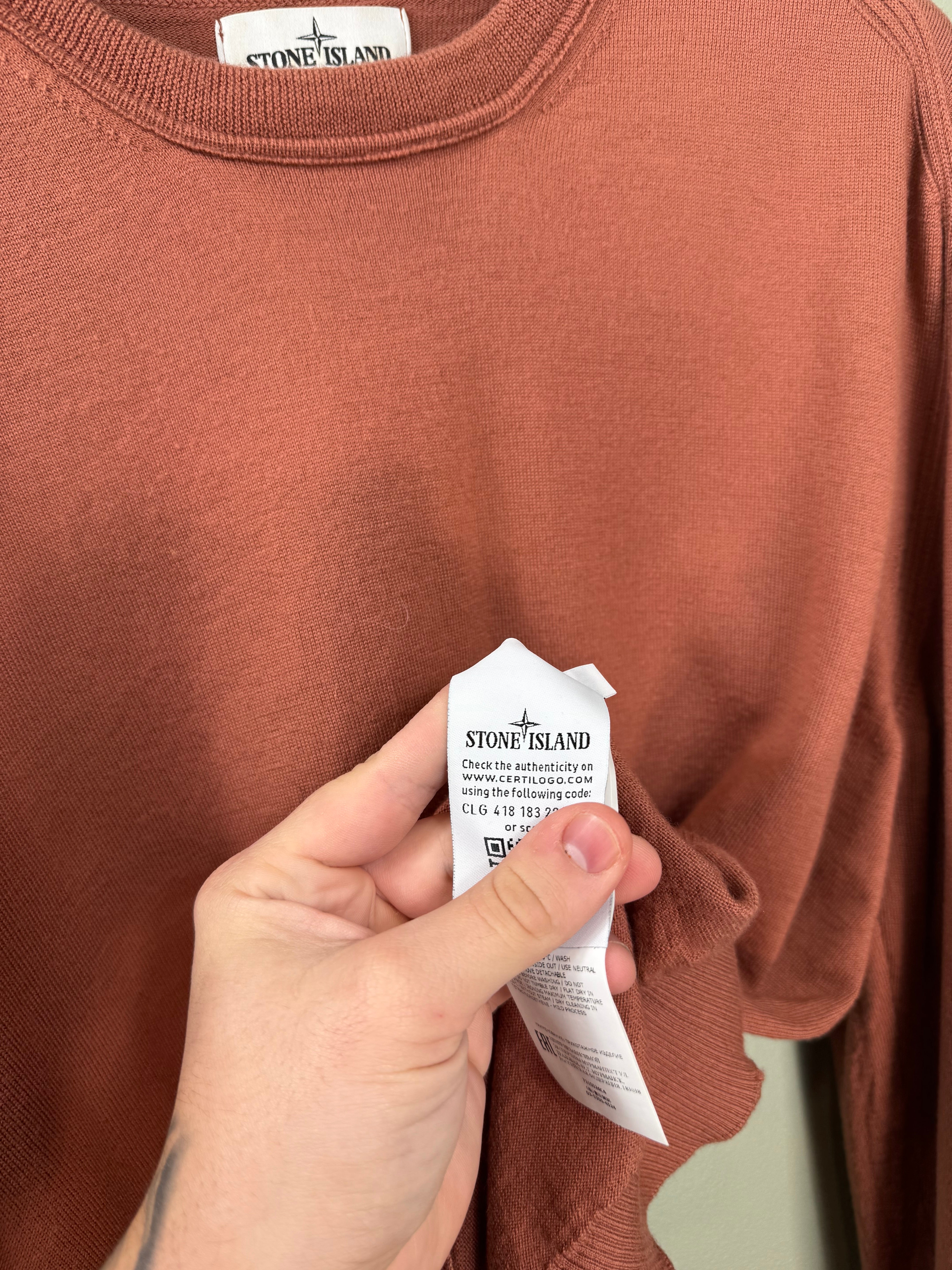 Stone Island Orange Knit Jumper