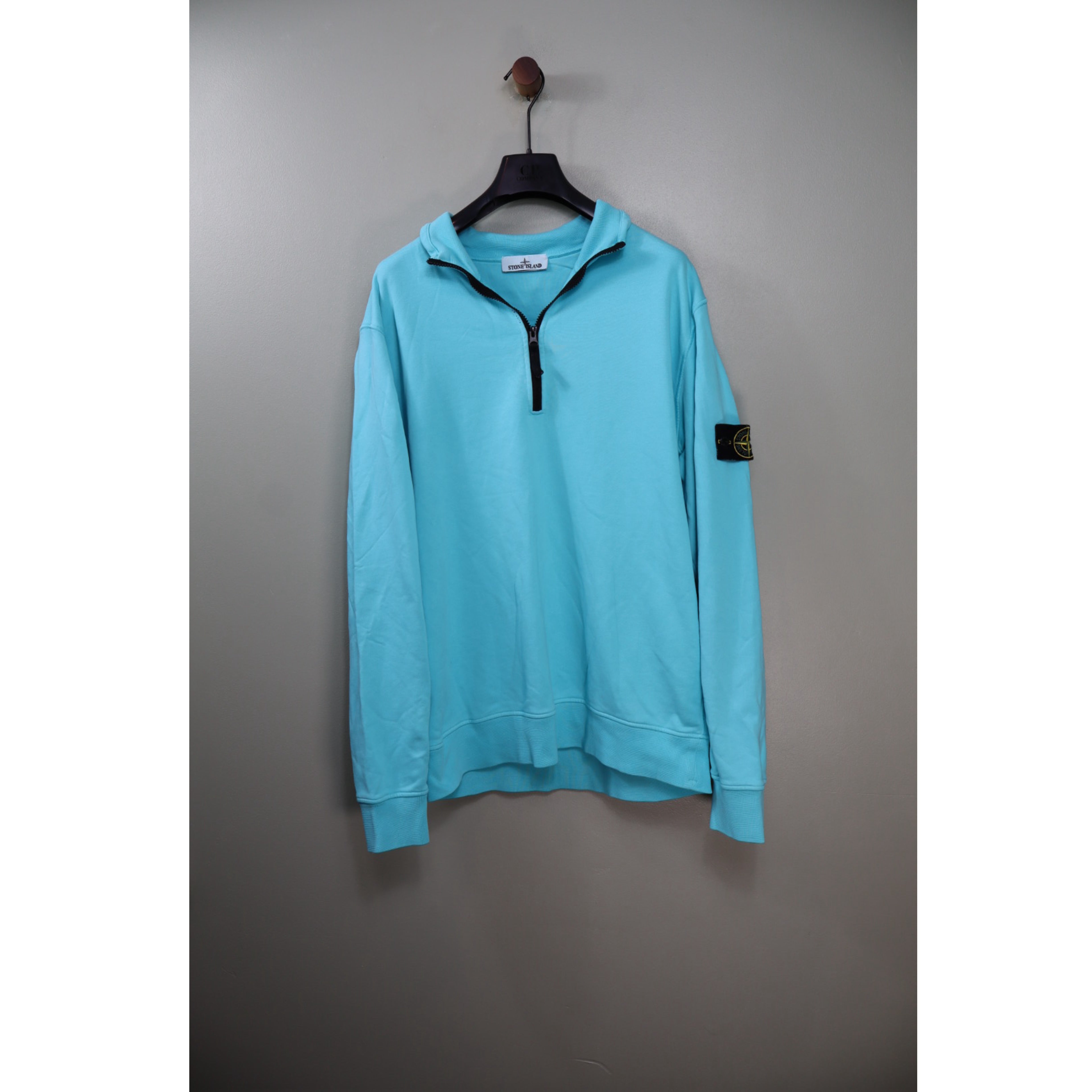 Stone Island Aqua Blue 1/4 Zip Jumper