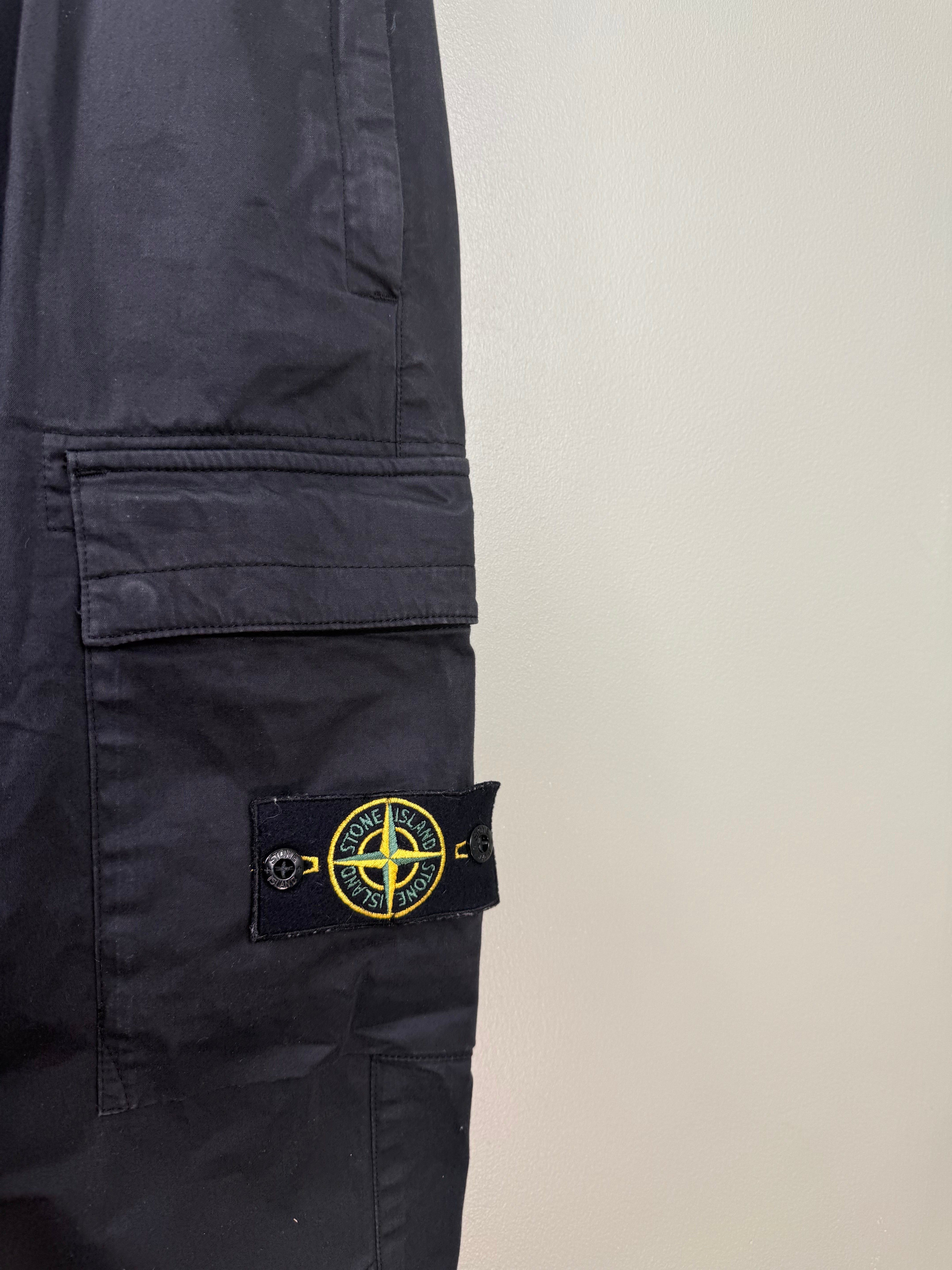 Stone Island Black RE-T Cargo Bottoms