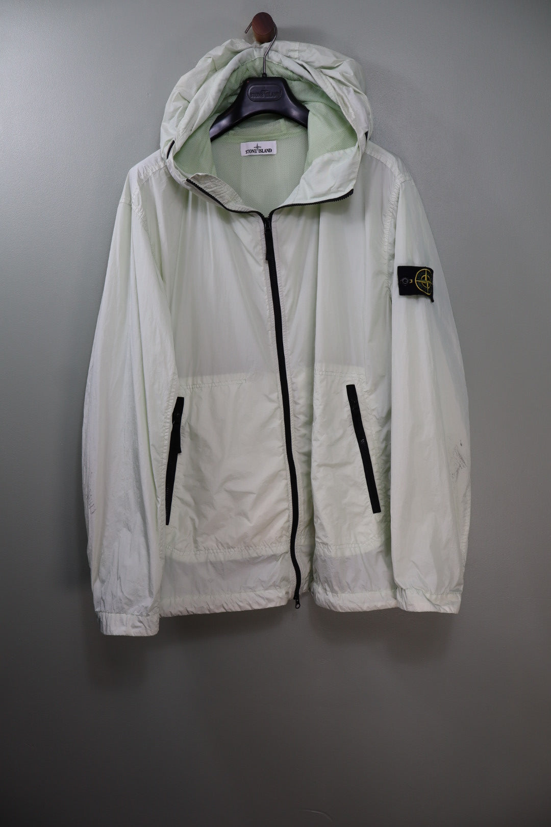 Stone Island Pastel Green Crinkle Reps Jacket