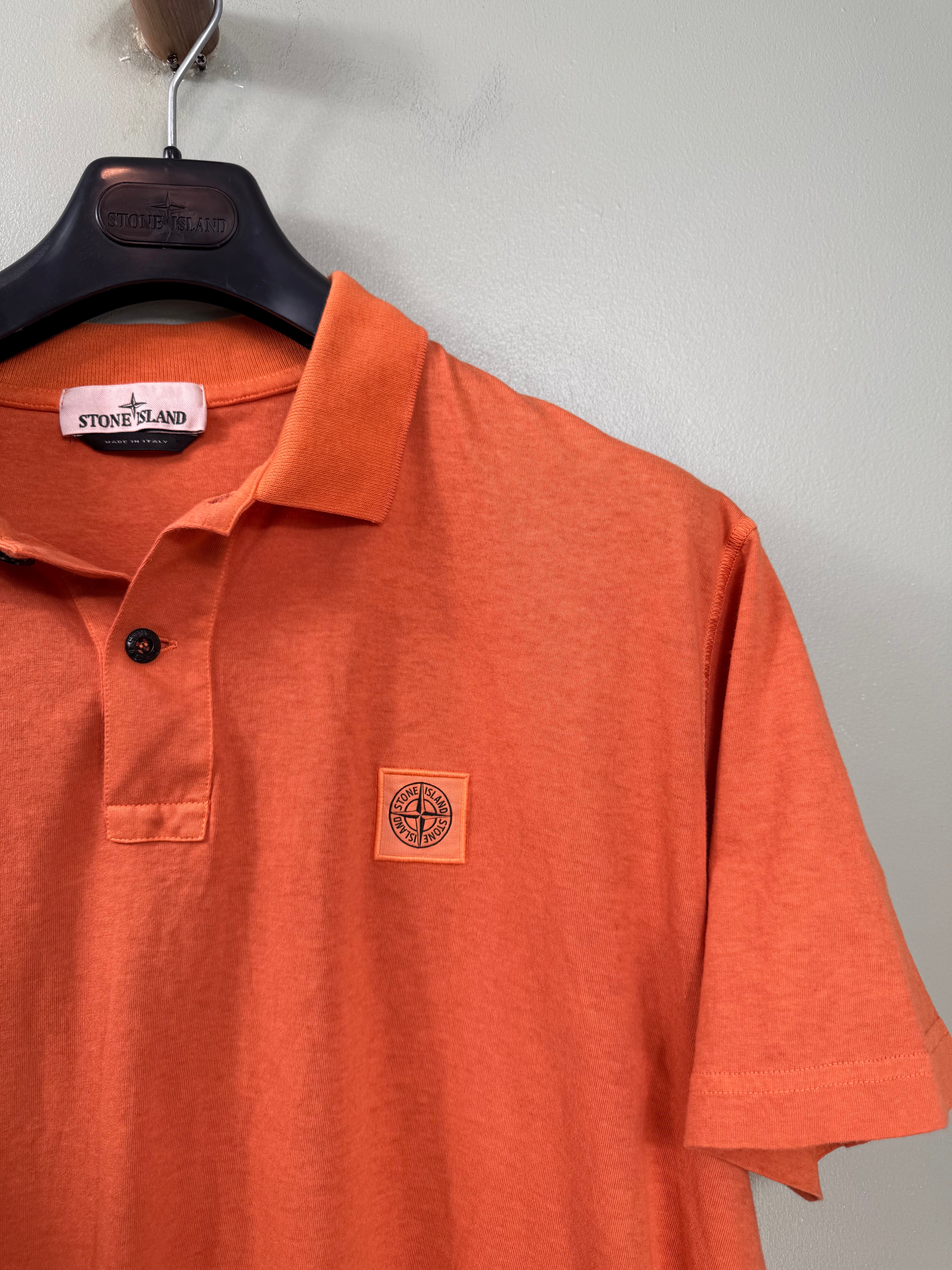 Stone Island Orange Polo Shirt