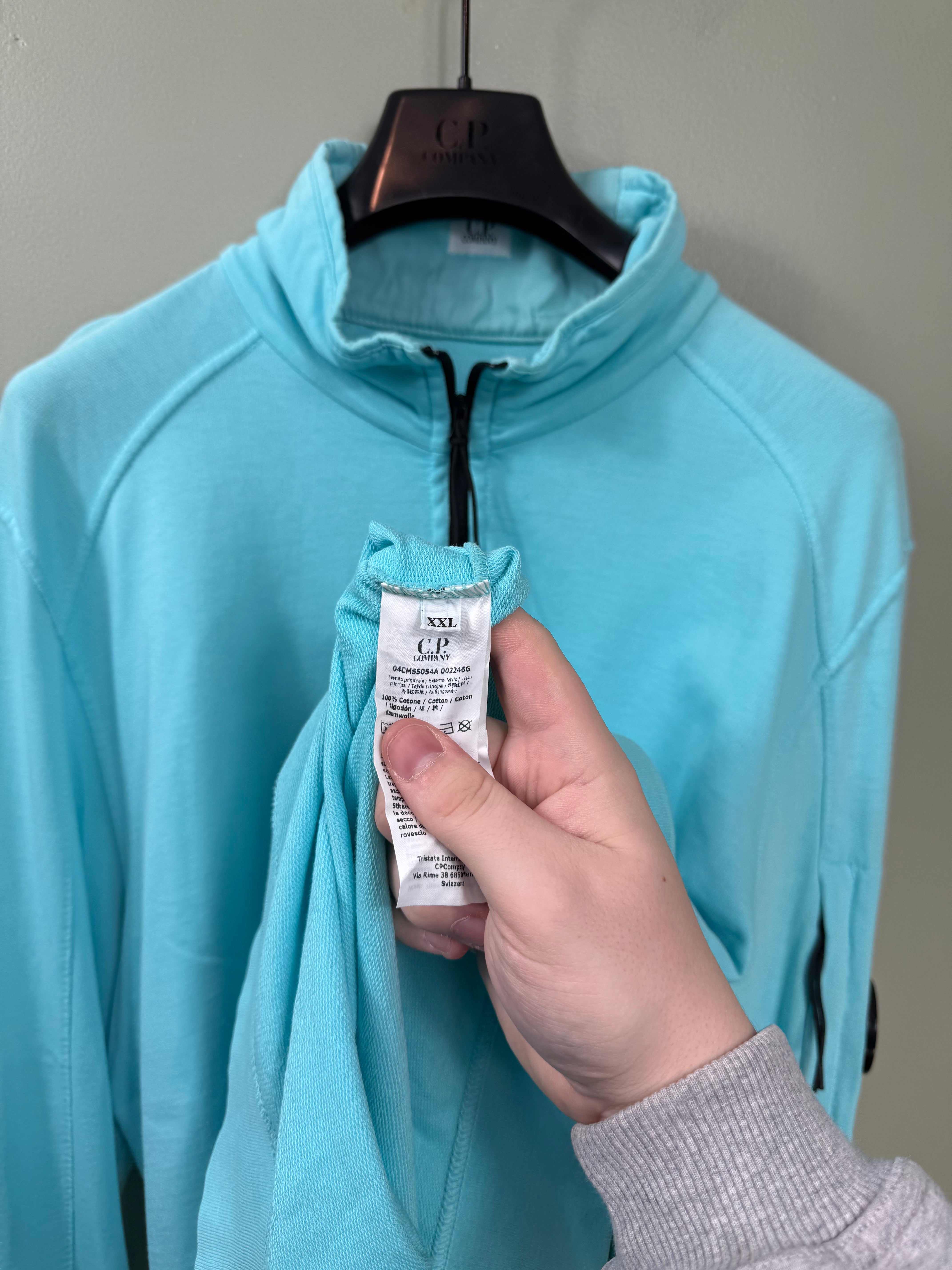 C.P. Company Aqua Blue 1/4 Zip Jumper