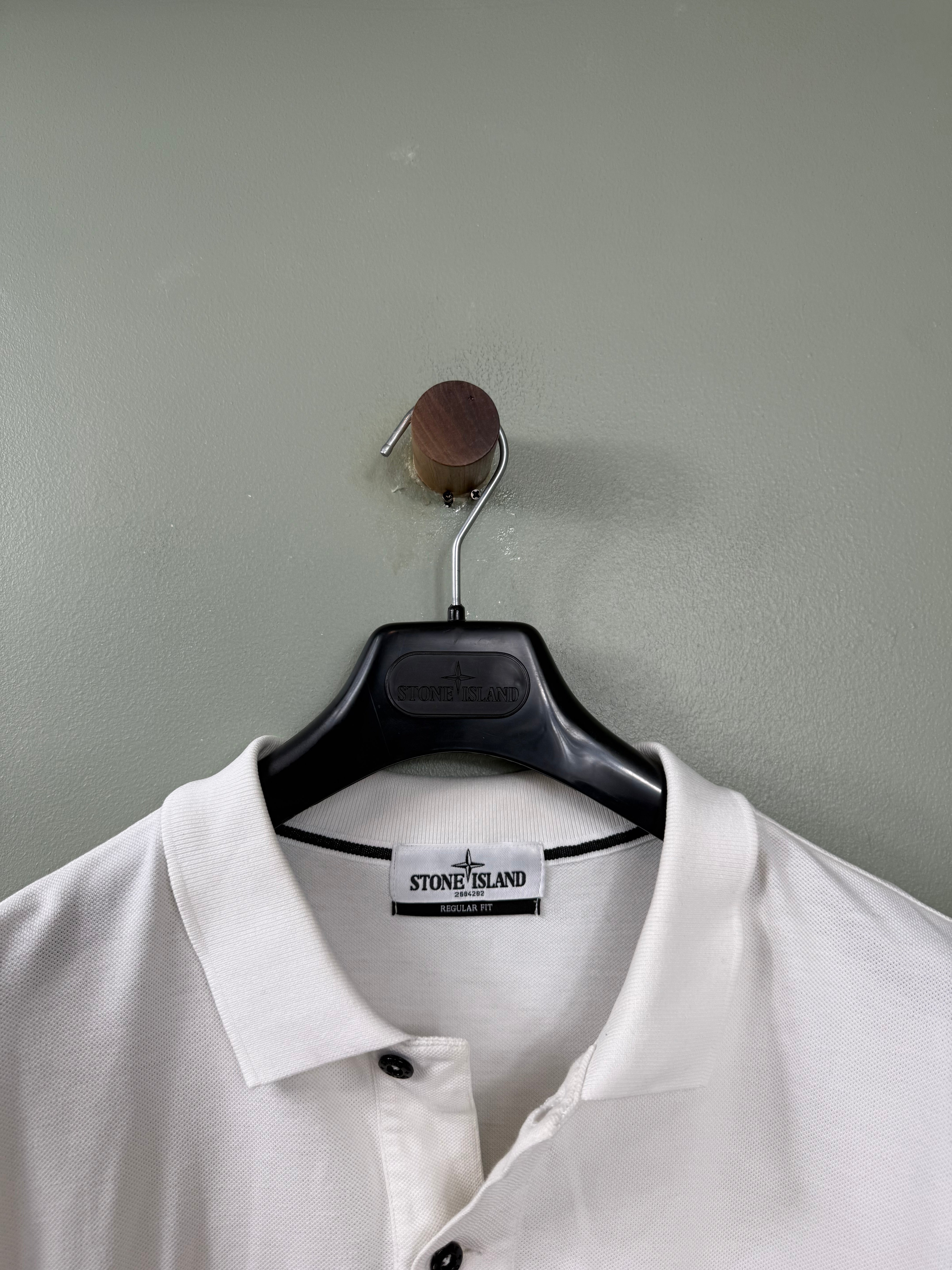 Stone Island White Regular Fit Polo