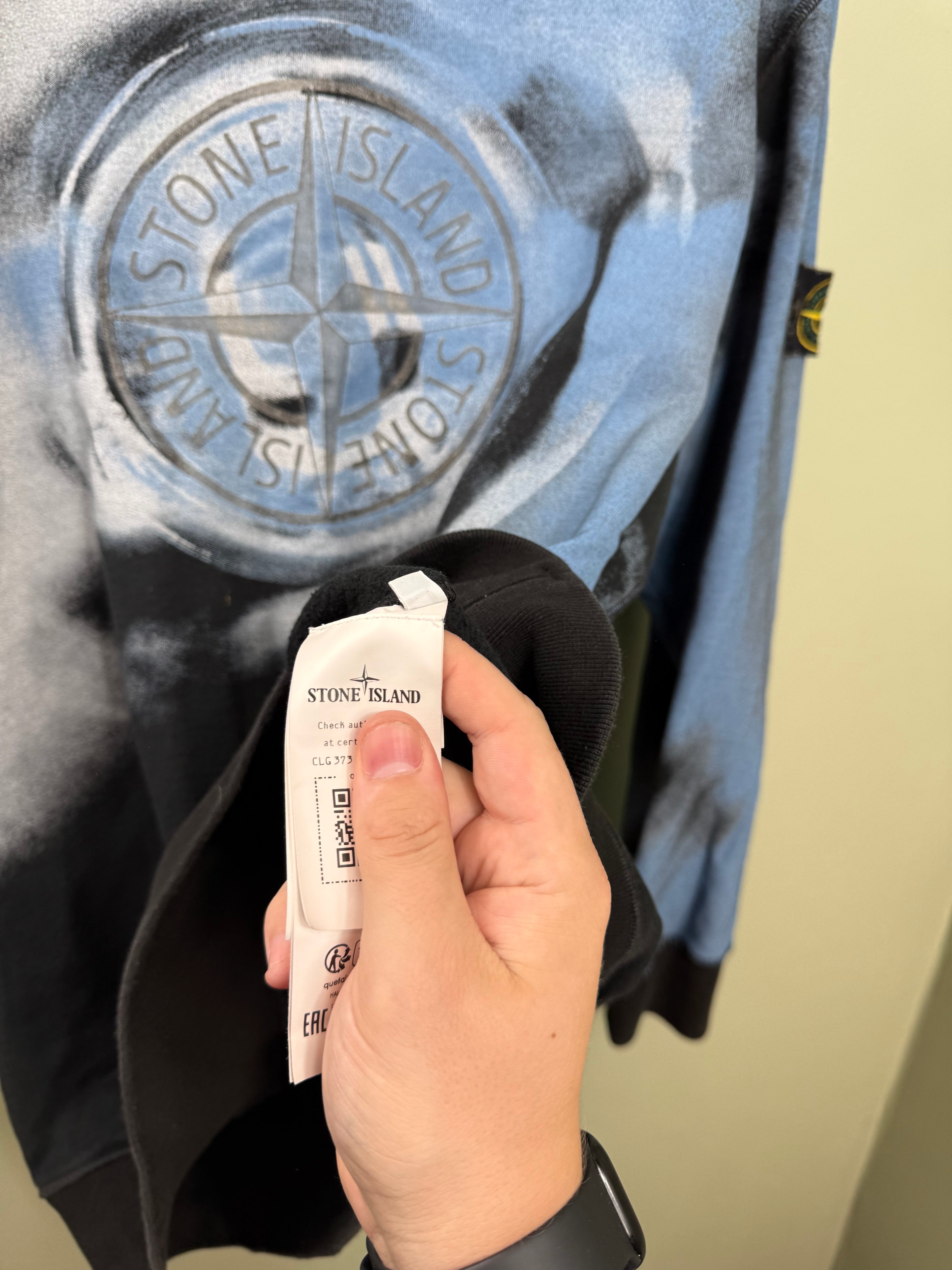 Stone Island Black Paint-Stroke Jumper