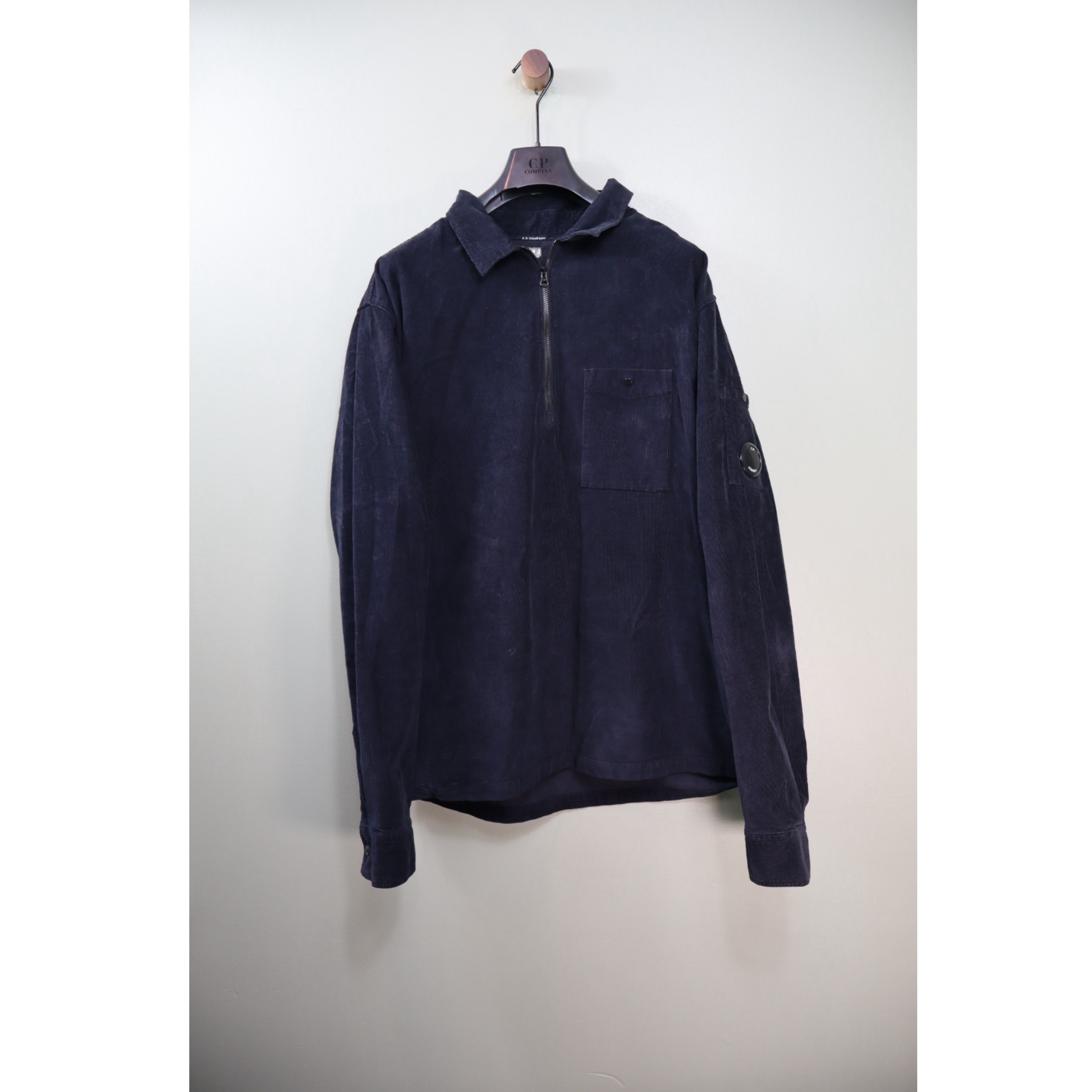 C.P. Company Navy Corduroy 1/4 Zip Overshirt
