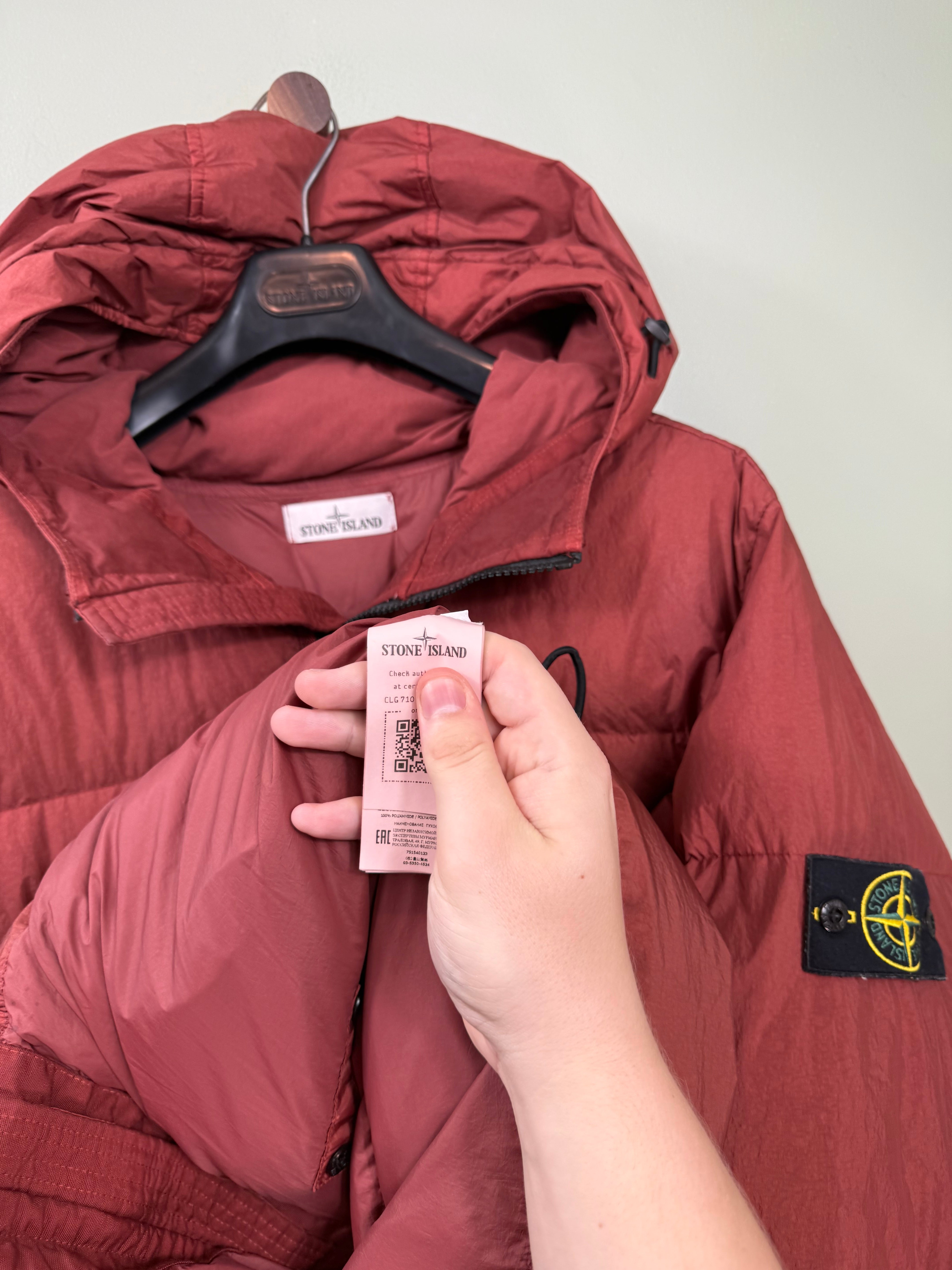 Stone Island Red Crinkle Reps Down Jacket