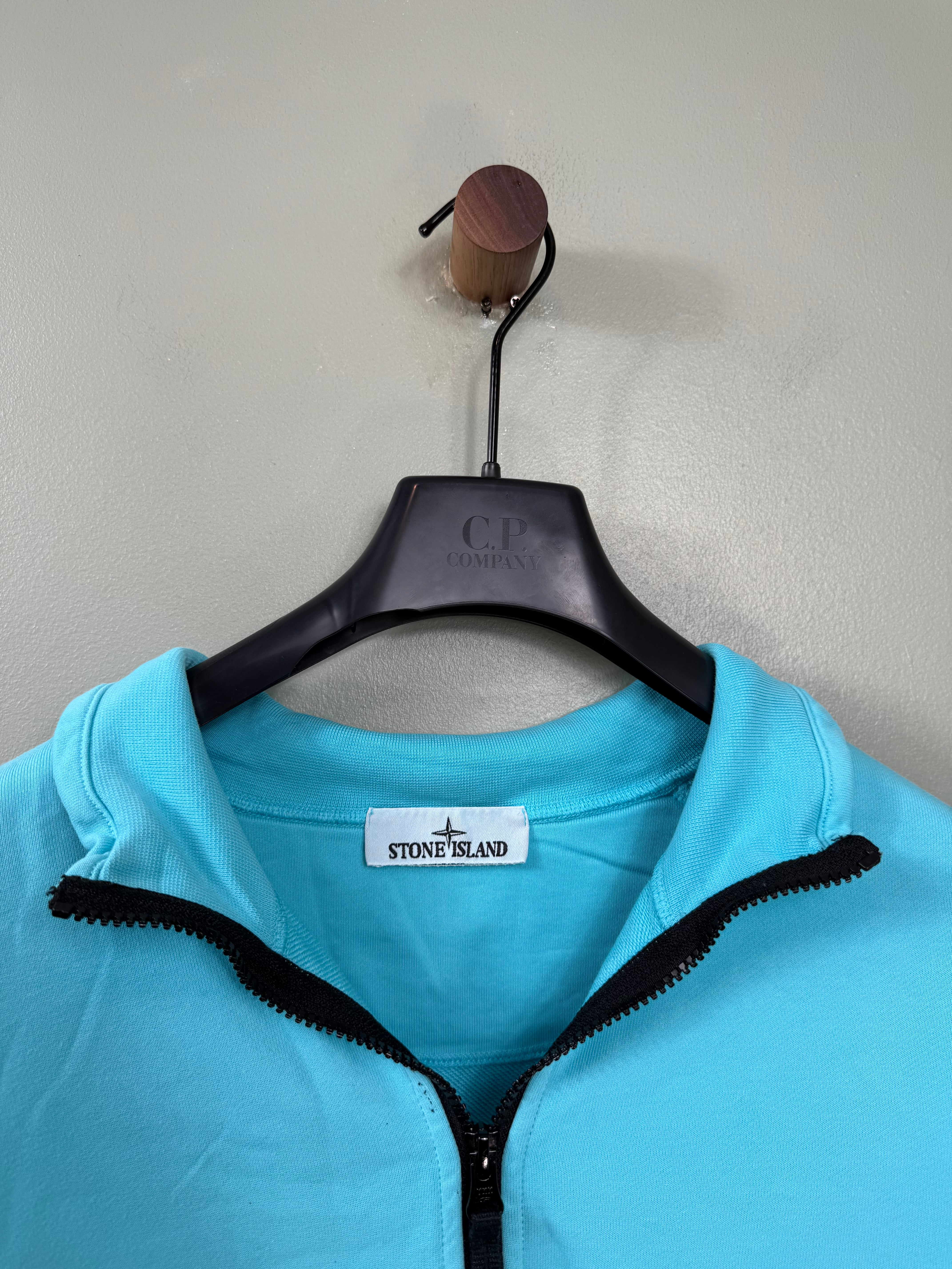 Stone Island Aqua Blue 1/4 Zip Jumper