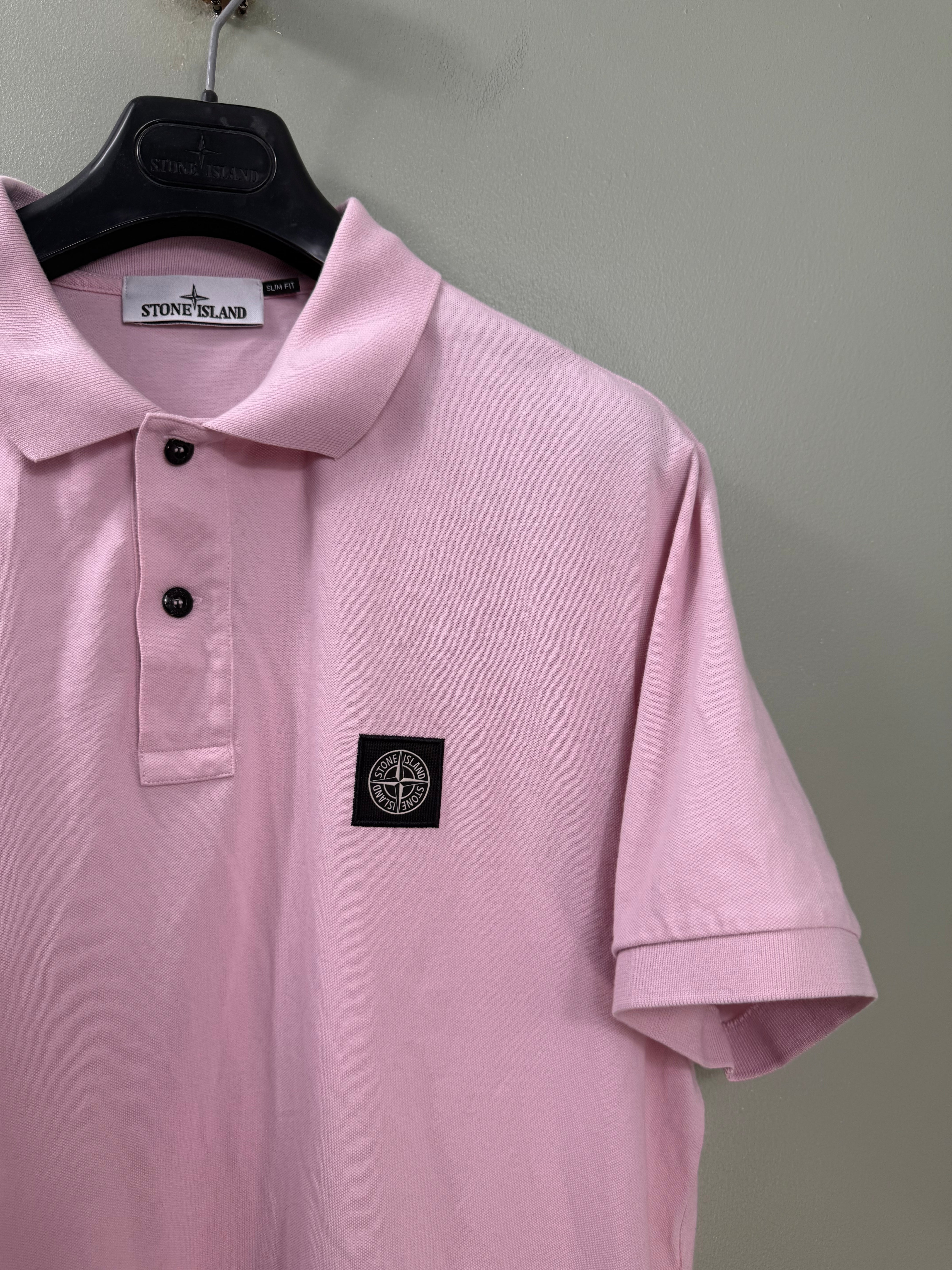 Stone Island Pink Slim Fit Polo