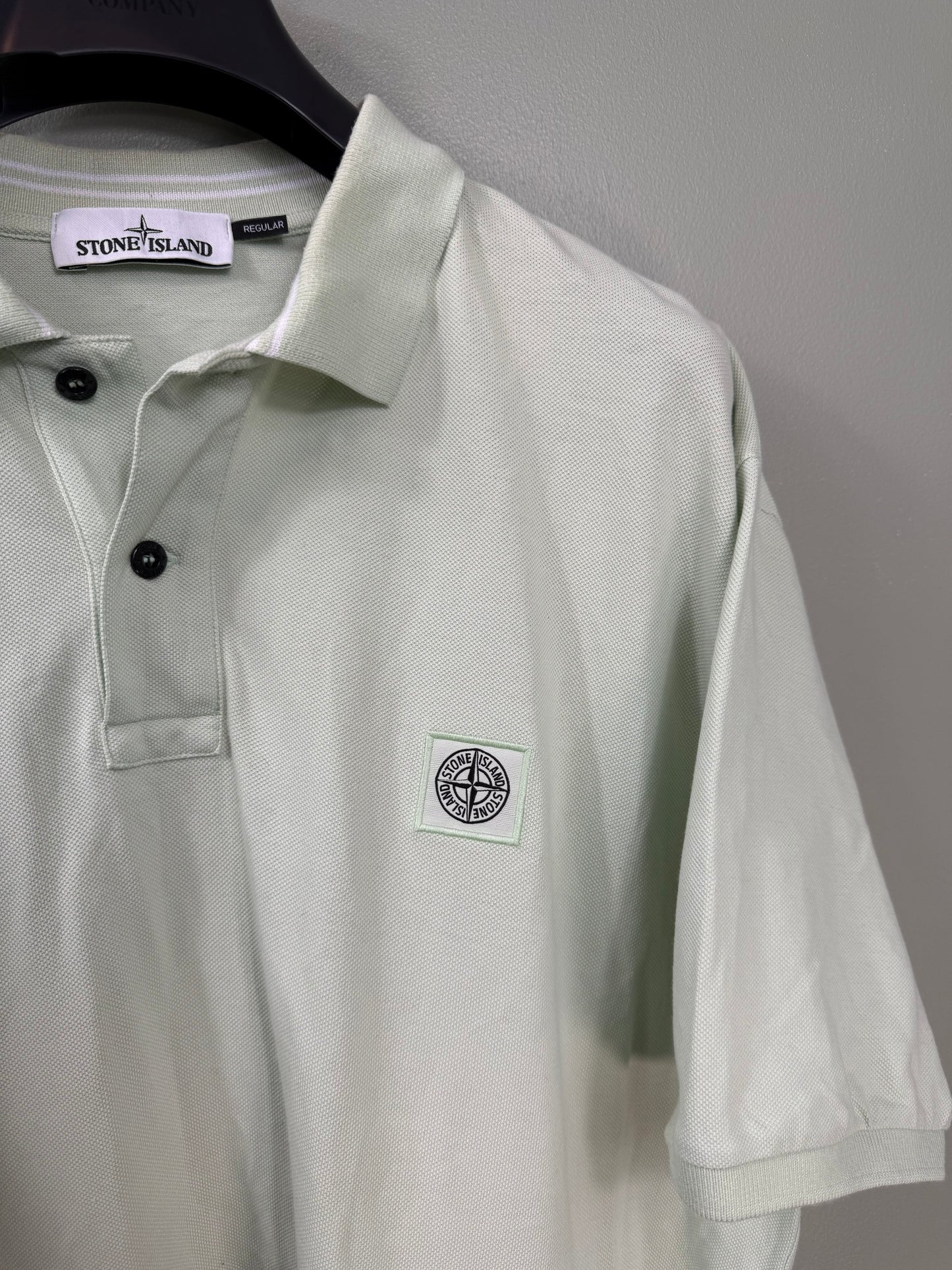Stone Island Pastel Green Regular Fit Polo