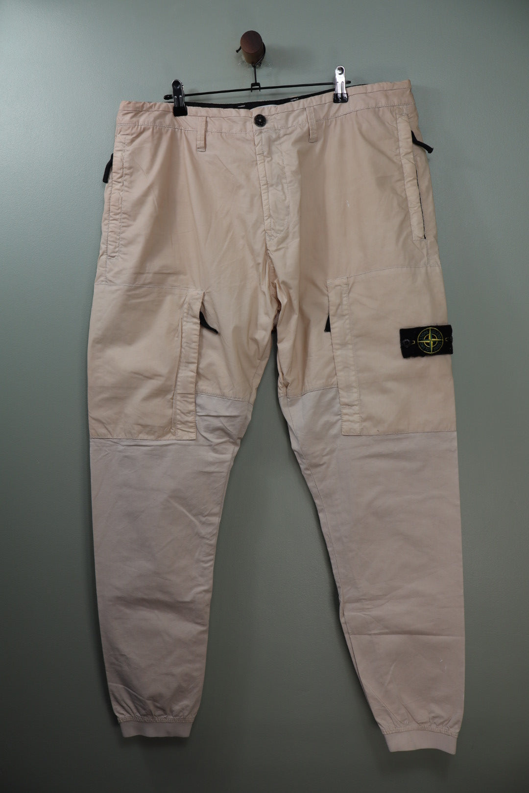 Stone Island Beige CO Cargo Bottoms