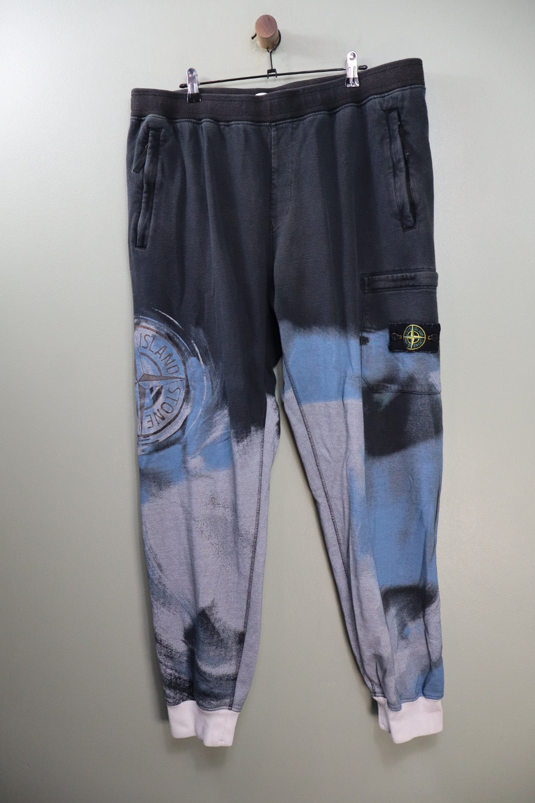 Stone Island Black Paint-Stroke Joggers